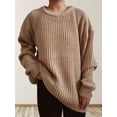 thumbnail image 2 of Arvbitana Women's Lightweight Knit Sweater Solid Color Long Sleeve Pullover Jumper Tops Autumn Loose Knitwear for Daily Streetwear, 2 of 7