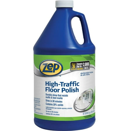 Zep Commercial High Traffic Floor Finish - 1 gal (128 fl oz) - 1 Each - Clear,