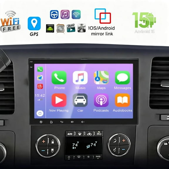 Molaner 8" Double DIN Car Stereo for GMC Sierra 2007-2013 Fit for Wireless Apple CarPlay Android Auto with Bluetooth IPS Touch Screen SWC Mirror Link,2 32G