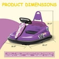 thumbnail image 3 of Rugerasy 6V Bumper Car, Electric Ride On with 360° Spin, Purple, 3 of 7