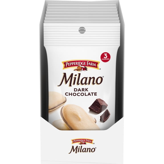 Pepperidge Farm Milano Dark Chocolate Cookies, 9.6 oz. Caddy, 8-count 1.2 oz. 3-packs