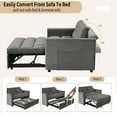 thumbnail image 3 of Bonzy Home Pullout Bed Convertible Sofa Bed Versatile Velvet Sofa,55 Inch Couch Adjustable Backrest, Gray, 3 of 8