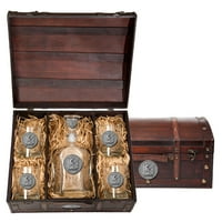 Marines Historic Capitol Decanter Chest Set by Heritage Metalworks