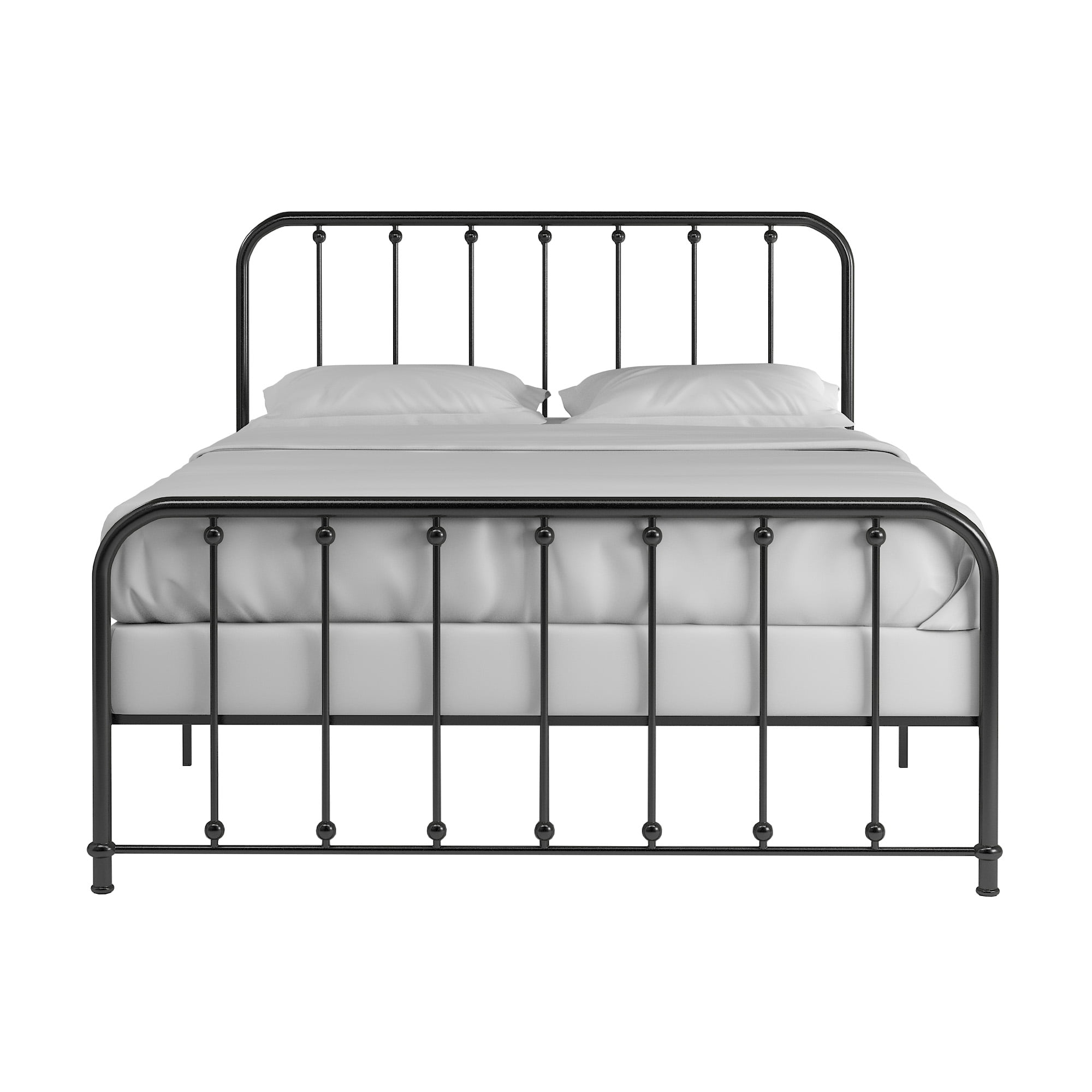 Weston Home Montgomery Spindle Metal Platform Bed, Queen, Black