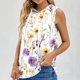 thumbnail image 2 of Tops de Ajuste Suelto para las Mujeres con Capucha Impresa Floral sin Mangas, Ligero Poliéster Casual Y Uso Diario, 2 of 5