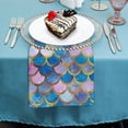 thumbnail image 4 of WYYP Fish Scale Pattern Cloth Napkin Reusable Gift - Polyester Napkin for Hotels, Weddings, Restaurants, Banquets, and More 6 PCS, 4 of 7