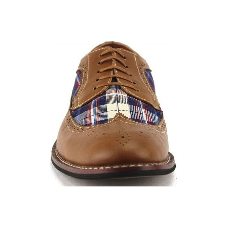 Ferro Aldo Men s 19312D Wing Tip Plaid Oxfords Dress Shoes w