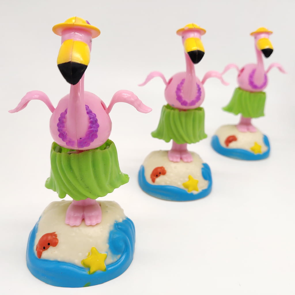 Prettyia Solar Powered Swing Hula Skirt Flamingo Bobblehead Toy Home Decor 
