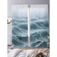 thumbnail image 3 of Turquoise Ombre Sheer Curtains for Living Room Bedroom, Light-filtering Sheer Curtain, Modern Abstract Watercolor Art Rod Pocket Voile Window Treatment Drapes, 52’’Wx84’’L, 2 Panels Set, 3 of 7