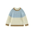 thumbnail image 1 of Gupgi 6M-4T Kids Boys Fall Sweater Long Sleeve Crew Neck Contrast Color Warm Pullover Knit Winter Tops, 1 of 9