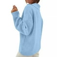 thumbnail image 4 of Women's Winter Warm Sweaters Lapel Knitted Loose Casual Solid Color Long Sleeved Light Blue V Neck Fall Clothing S-2XL, 4 of 7