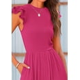 thumbnail image 6 of PRETTYGARDEN Summer Jumpsuits for Women Dressy Casual Ruffle Cap Sleeves Romper Crew Neck Rib Knit One Piece Outfits, 6 of 8