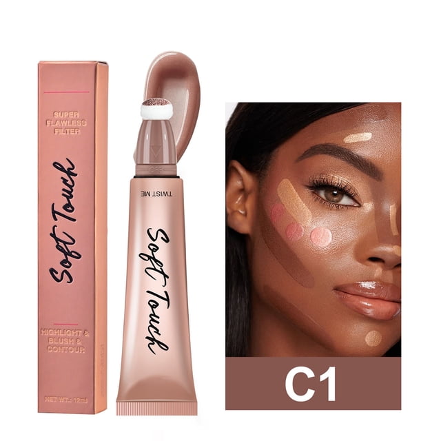 Pisexur Belleza Maquillaje Iluminador líquido en barra, iluminador líquido en barra para un brillo luminoso, modulable, vegano, sin crueldad animal, 12 mlpara mujeres y hombres