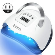Tcwhniev 180W UV LED Light Lamp Nail Dryer for Gel Polish 57 Beads Fast Curing Portable Nail Dryer for Fingernail Nail Lamp & Toenail Gels Polish,4 Timers