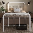 thumbnail image 2 of Allewie Twin Size Metal Platform Bed Frame with Victorian Style Wrought Iron-Art Headboard/Footboard, Black, 2 of 6