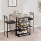 thumbnail image 2 of 2 - person dining mesa set con 2 forrado sillas: 35.4in kitchen bar mesa para small spaces, featuring 3 - tier almacenamiento estantes, ideal para para apartment, breakfast nook, pub (gris), 2 of 7