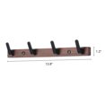 thumbnail image 2 of Unique Bargains Coat Rack Wall Mount Metal Wood Coat Hook for Hanging with 4 Hooks Black, 2 of 7