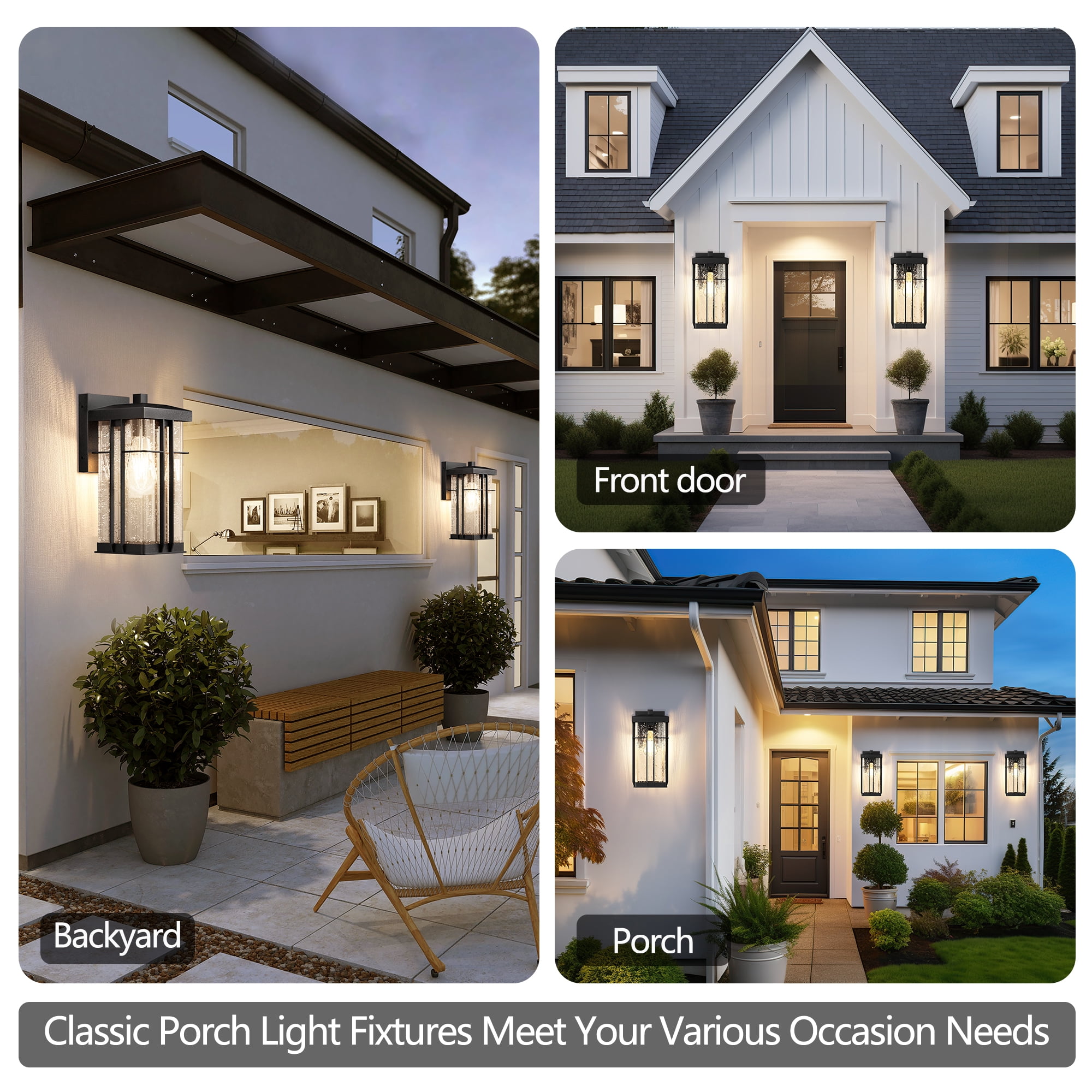 Outdoor Wall Lantern Exterior Porch Light Fixture Outside Garage Sconce Lighting Waterproof Farmhouse Wall Mount Carriage Lamp for House Patio Doorway