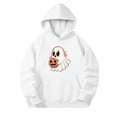 thumbnail image 2 of CBASIHI Girls Halloween Sweatshirts with Pockets Fleece Warm Casual Cute Long Sleeve Ghost Pumpkin Print Pullover Hoodies White 10 T, 2 of 7