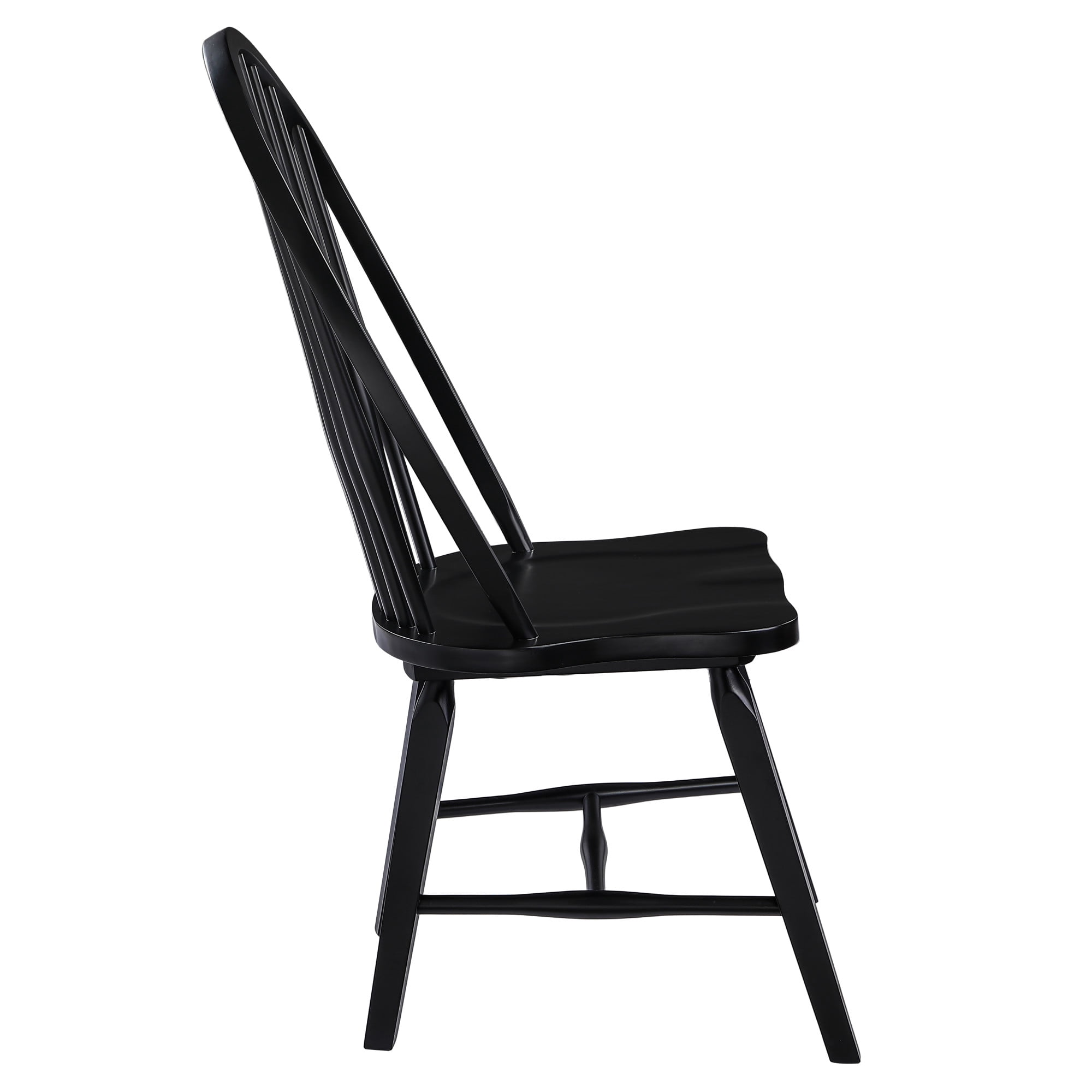 Steve Silver Sommerset Black Windsor Solid Wood Dining Chairs, Set of 2