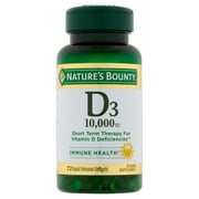 Nature's Bounty Vitamin D3 Softgels, 250 mcg, 10000 IU, 72 Ct Walmart