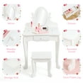thumbnail image 4 of Garvee Princess Vanity Set with Mirror & Drawers, Wooden Makeup Dressing Table and Stool for Girls Ages 4-9, White, 4 of 8