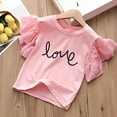 thumbnail image 4 of Gubotare Baby Girl Clothes Summer Outfits Baby Girls Casual Clothes Short Sleeve T-Shirt + Bottoms Shorts 2PCS Summer Outfits 6T 7T (Pink,6-7 Years), 4 of 8