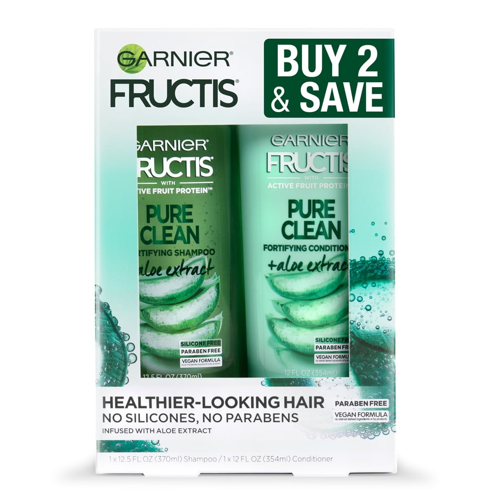Garnier Fructis Pure Clean Shampoo & Conditioner, Gentle for Everyday