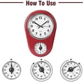 thumbnail image 2 of Reloj de pared con temporizador de cocina retro, rojo, vintage, silencioso, para el hogar. p20241126875, 2 of 5