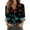 Light Blue, variant on Women's Halloween Pumpkin Print Button Down Shirt, Long Sleeve Casual Blouse, Festive Holiday Tops for Party and Daily Wear