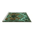 thumbnail image 2 of Ahgly Company Machine Washable Indoor Rectangle Persian Turquoise Blue Traditional Area Rugs, 5' x 8', 2 of 4