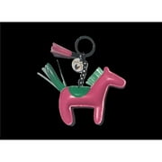 Fluffy Layers 250725 4 x 4 in. PVC Horse Key Chain with Tassel, Pink & Green
