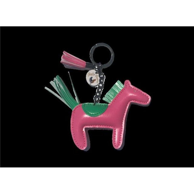 Fluffy Layers 250725 4 x 4 in. Chaîne de Cheval en PVC avec Pompon & 44; Rose & Vert