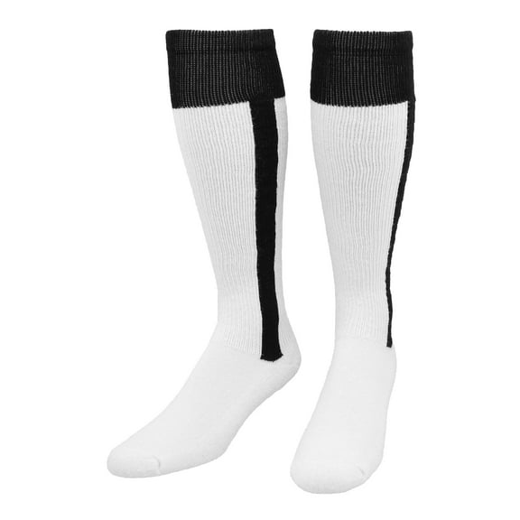 TCK 2-N-1 Premium Knee High Stirrup Socks - Black White