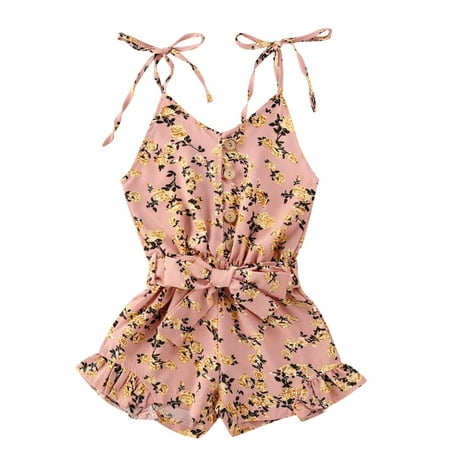 

Livingsenburg Kids Baby Girls Strap Romper Sleeveless Jumpsuit Summer Outfits