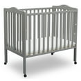 thumbnail image 1 of Delta Children Folding Portable Mini Baby Crib with 1.5-inch Mattress, Grey, 1 of 4