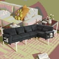 thumbnail image 4 of Modern 102.75" L-Shaped Corduroy Sectional Sofa for Living Room & Bedroom, 4 of 18