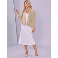 thumbnail image 4 of DARING DIVA Women's Faux Fur Long Sleeve Open Front Fluffy Jacket XS Champagne Gold, 4 of 6