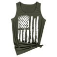 thumbnail image 2 of JFGHDG Tank Top Women Boho American Flag Tank Tops American Flag Crop Tank Tops American Flag Graphic Sleeveless Tank Tops Novelty Funny Tank Tops Distressed Racerback Vest Tops Army Green L, 2 of 4