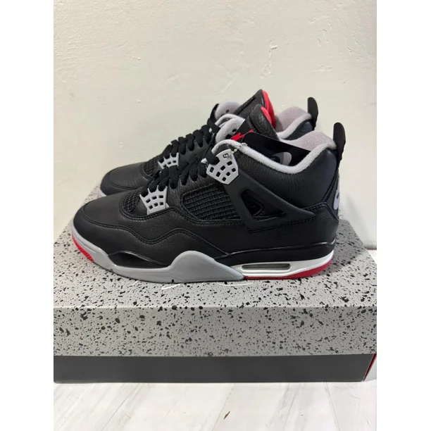 Size 8 -N I-K-E A i r-Jor-dan 4 Retro Bred Reimagined FV5029-006 OG Cement Black Mens
