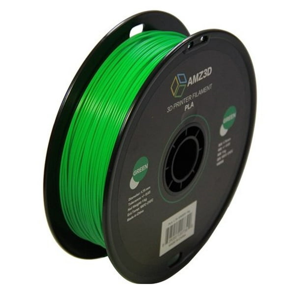 UTAH-AMZ3D 1.75mm Green PLA 3D Printer Filament - 1kg Spool (2.2 lbs) - Dimensional Accuracy +/- 0.03mm