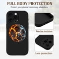 thumbnail image 2 of iPhone 15 Pro Case - Lightweight Yellowing Resistant with Holographic Soccer Ball Design in Orange & Blue Hexagons, 2 of 6