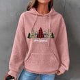 thumbnail image 3 of Tbopshirt Hoodies Drawstring Hooded Sweatshirts for Woman,Plus Size Essential Crewneck Sweatshirts Print Casual Long Sleeve Round Neck Tops Blouse Plain, 3 of 4