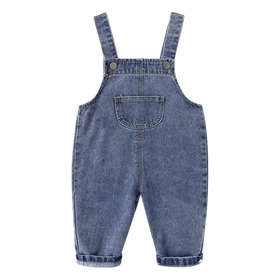 Boys Denim Overalls Rompers,Casual Denim Bib Pants With Adjustable Straps For Toddlers And Kids Playwear/Blue/80