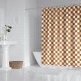 thumbnail image 2 of Orange and White Checkerboard Pattern Shower Curtain 72"x72" ,Bathroom Decorative Shower Curtains Set with 12 Hooks,Modern Waterproof Washable Shower Curtain, 2 of 6