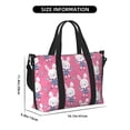 thumbnail image 2 of Travel Duffle Bag Feminine Pink Cute Rabbit Flower Travel Tote Bags Carry on Luggage Waterproof Weekender Bags with Top Handle Adjustable Shoulde Strap for Travel Gym, 2 of 5