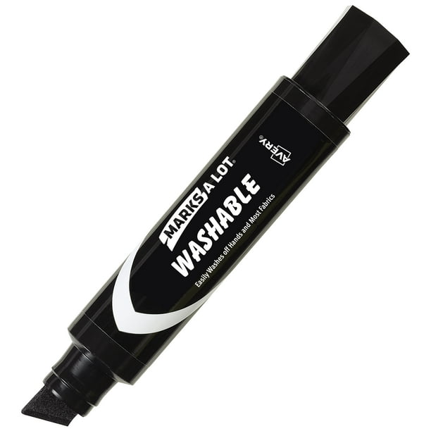 Avery Marks A Lot Washable Marker, Jumbo, 1 Black Marker