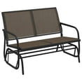 thumbnail image 4 of vidaXL 3 Piece Garden Glider Lounge Set Brown Textilene and Steel, 4 of 5