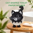 thumbnail image 1 of El nuevo portarrollos de papel higiénico de oveja: divertido portarrollos de papel higiénico de alpaca, juego de baño independiente, portarrollos de papel higiénico de oveja negra impreso en 3D(gato), 1 of 1