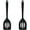 Black, variant on 2 packs Small & Large Slotted Silicone Turner Heat Resistant Kitchen Spatula Flipper, Food Grade Flexible Wide Seamless Rubber Cooking Utensil for Egg, Omelette, Burger in Nonstick Cookware